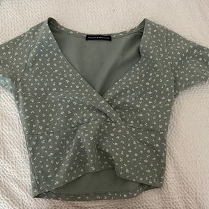 floral sage green amara top